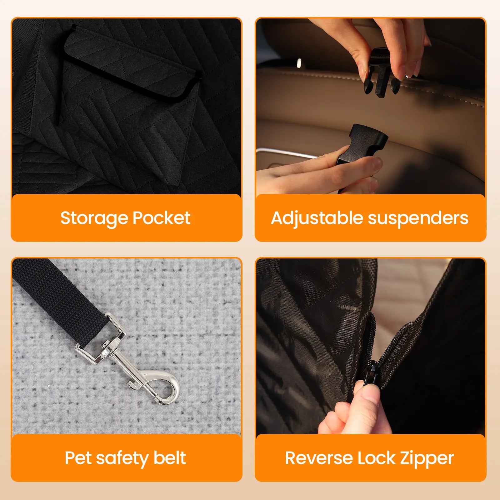 【Tiktokshopstockup】 Waterproof Dog Car Seat Cover, Hard Bottom Back Seat Protector for Dogs, Anti-Slip, Easy to Clean, Mesh Window, Fits Most Vehicles Summervibes Petlovers