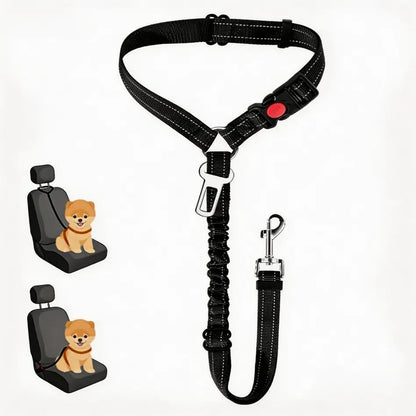 Headrest Dog Car Safety Seat Belt, Adjustable Length Multifunctional Car Safety Belt Leash, Spring Car Travel, Dog Owners Drive with Peace of Mind