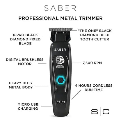Stylecraft Saber Pro Grooming Bundle: Digital Brushless Saber II Clipper & Saber Trimmer